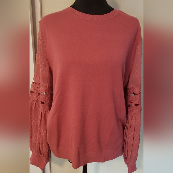 Rose Sioni Milano Sweater with Crochet Arm Detail - Picture 1 of 7